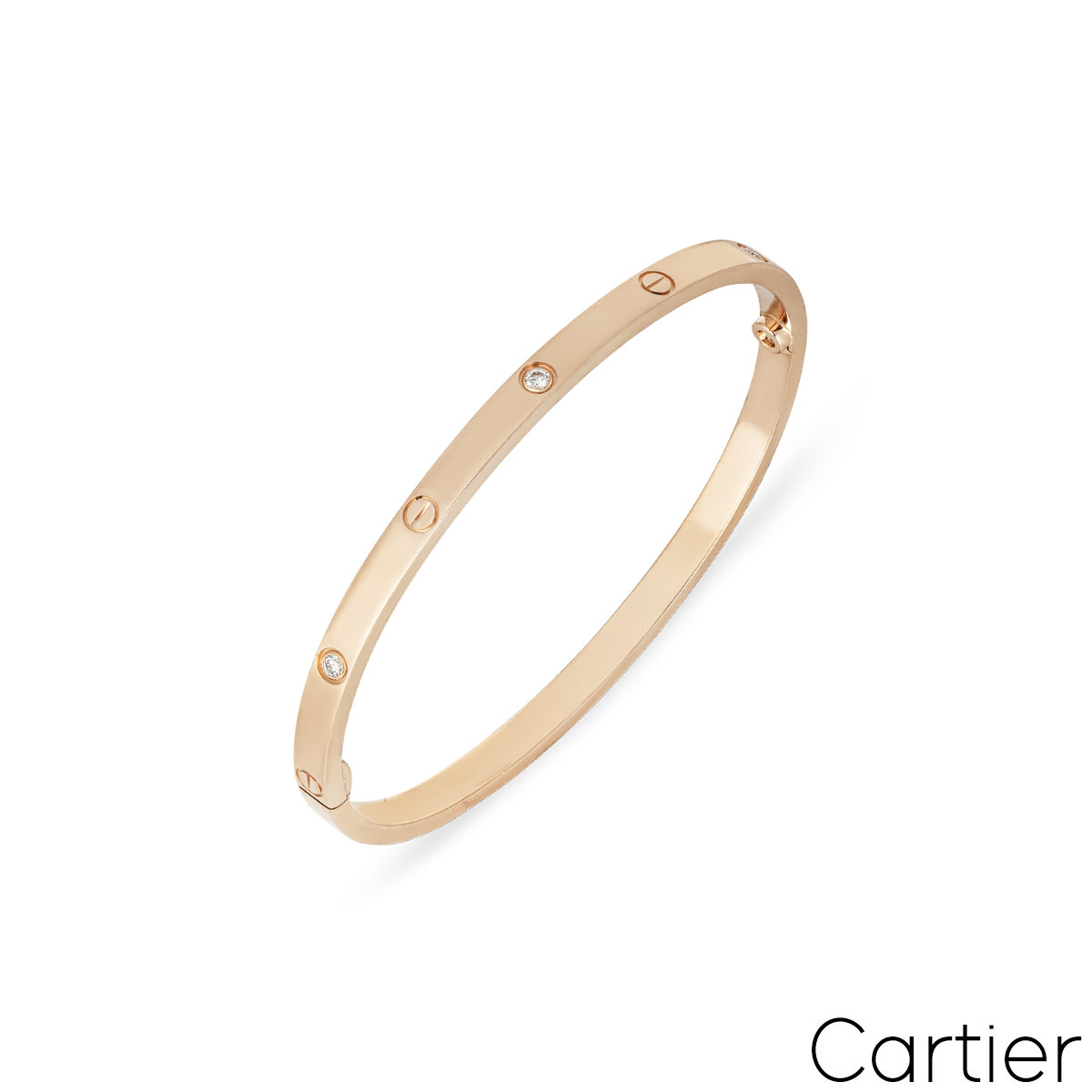 Cartier Rose Gold 6 Diamond SM Love Bracelet Size 15 B6047615